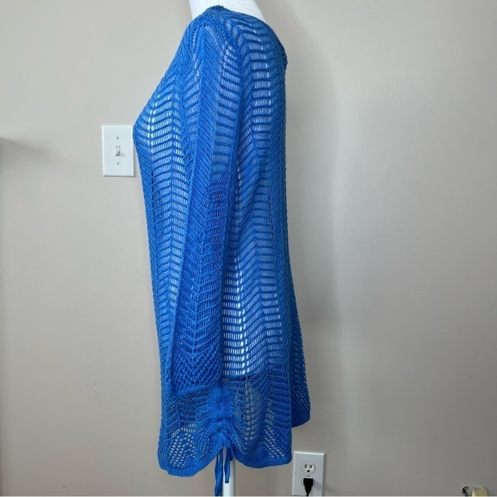 ! Chicos blue crocheted short sleeve sweater., - Picture 2 of 10